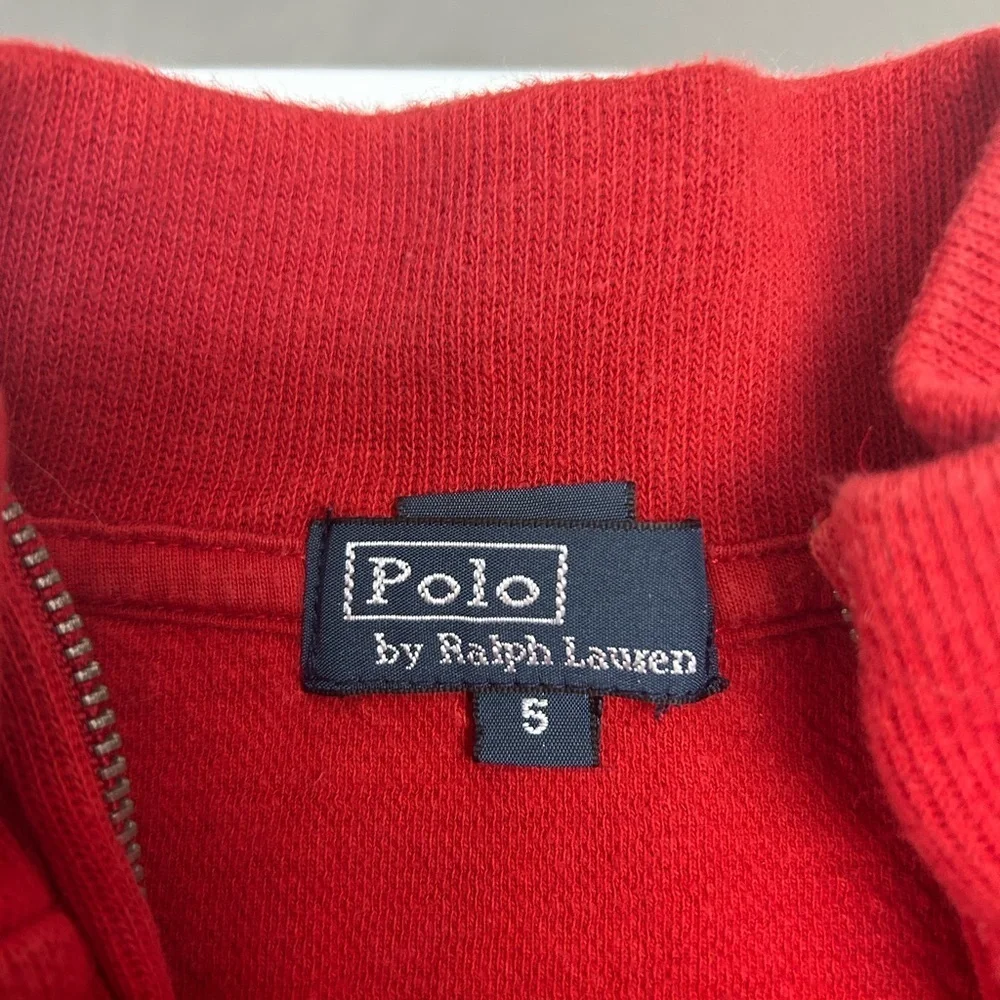 ‼️BF SALE‼️Ralph Lauren Boys Bold Red Zip-Up Sweater